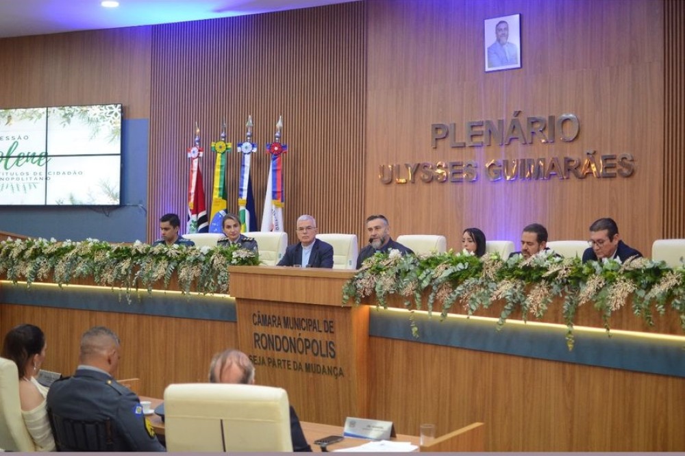 Câmara de Rondonópolis realiza Sessão Solene de Honrarias com mais de 100 homenageados
